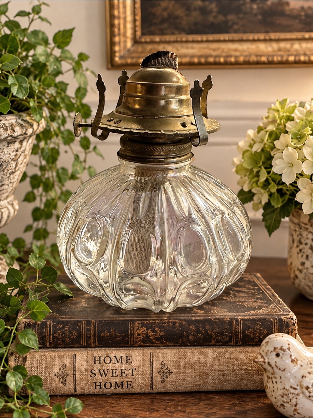 Vintage Oil Lamp- Home Accents